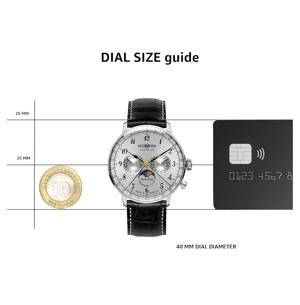 Zeppelin Leather Hindenburg Analog Silver Dial Men Watch